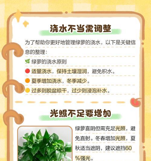 绿萝黄叶的原因及解决方法（探秘绿萝黄叶的成因与解决技巧）-第3张图片-绿意生活